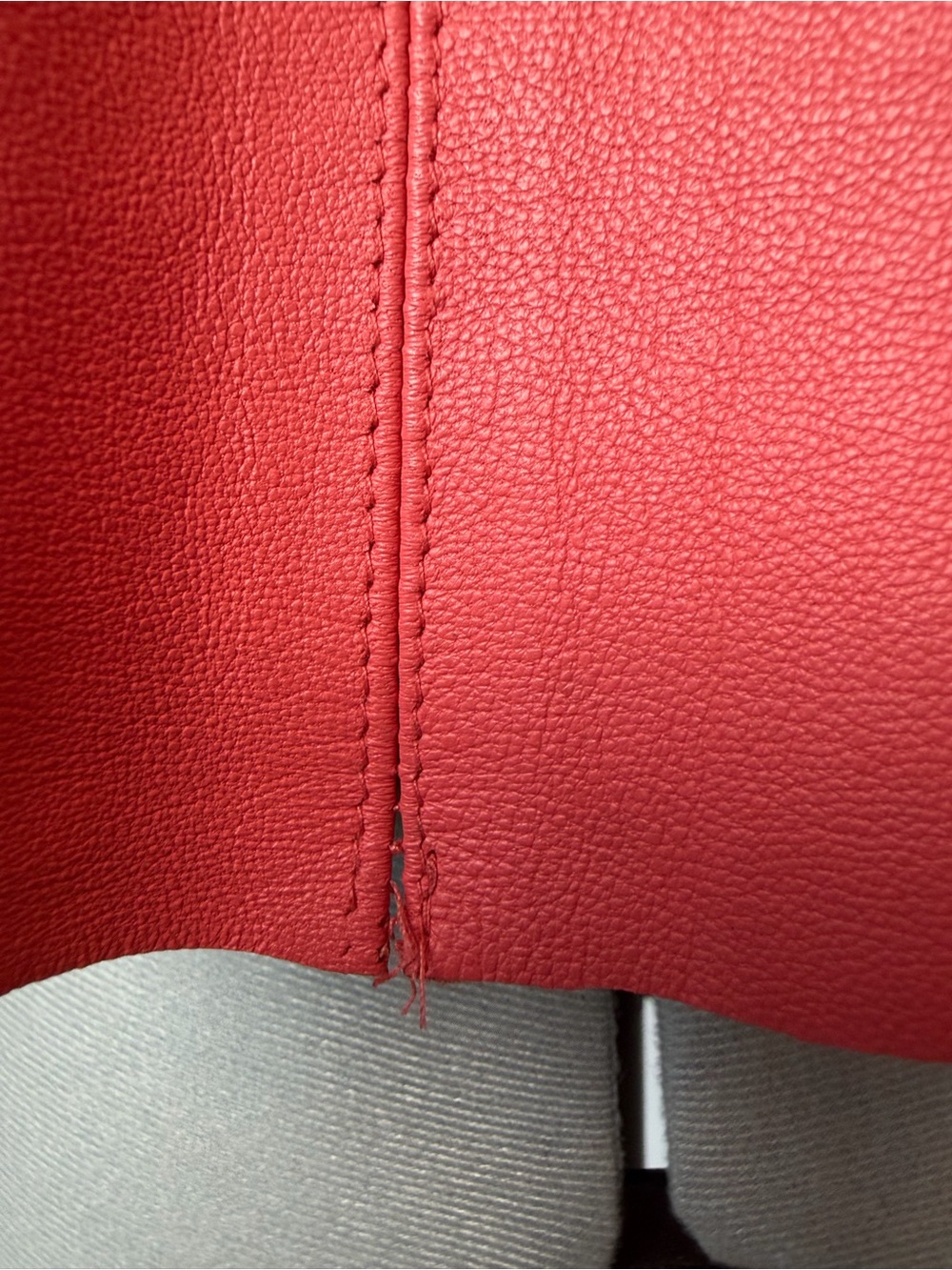 PJK Patterson J. Kincaid Lambskin Leather Raw hem notch top, zip, coral, XS, GUC - Picture 9 of 14